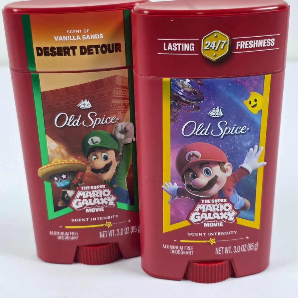 Old Spice Super Mario Galaxy Deodorant 2 Pack Cosmic Quest Desert Detour 3oz NEW